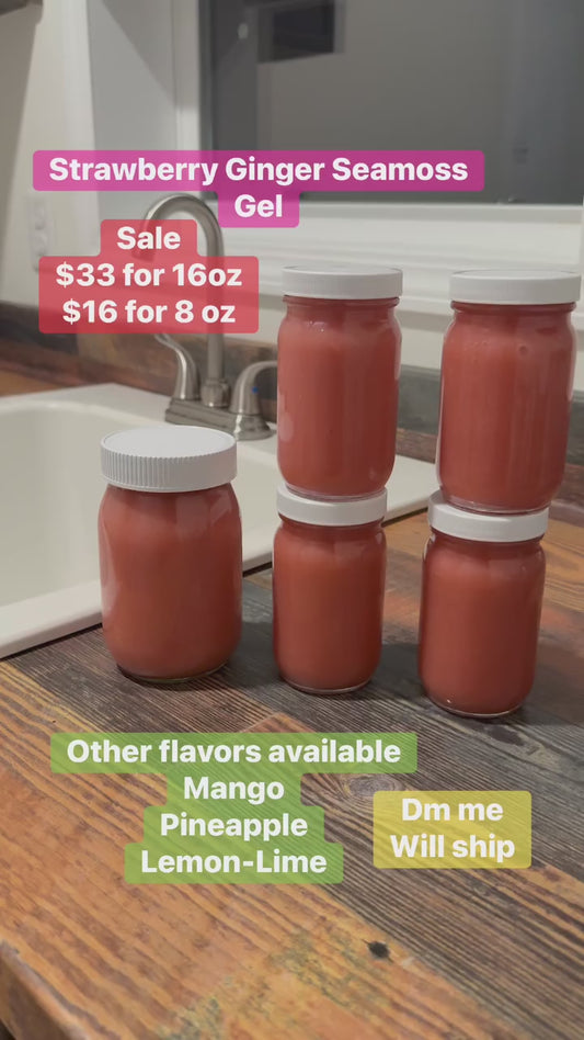 16oz Strawberry Ginger Seamoss
